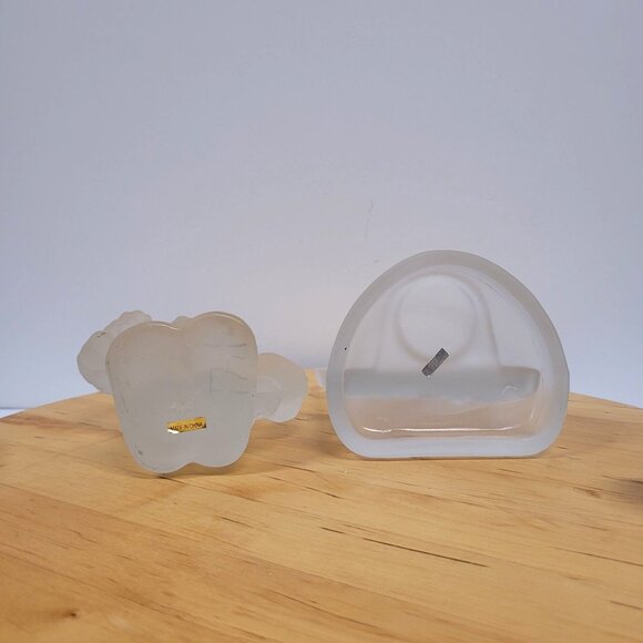 Frosted Glass Victorian House Candle Holder and Santa Claus Set 2 Votive 5.5'' - Picture 5 of 7